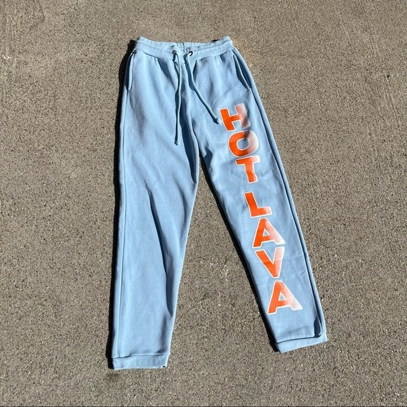Hot Lava blue logo graphic elastic waist jogger sweat pants
